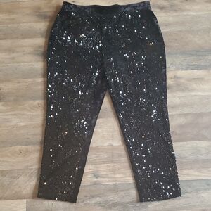 NWT Chicos Womens Black Sequin Pants